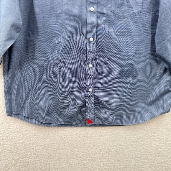 UNTUCKit Men's Relax Fit Long Sleeve Navy Blue Wrinkle Free Shirt Size XL Cotton - Picture 4 of 11